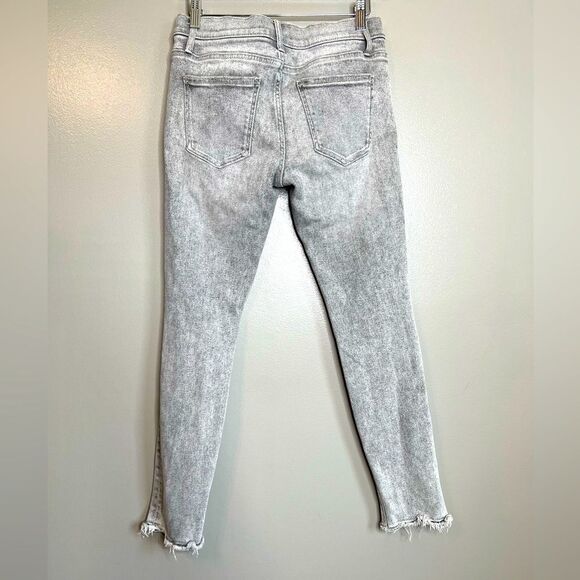 Current /Elliott light gray frayed ankle jeans size 28 rocker Emo, distressed - Picture 3 of 8